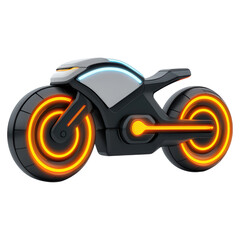 Poster - Futuristic Motorcycle with Neon Lights and Sleek Design for Concept Art, isolated on transparent background.