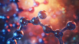 Illustration of molecular structure of biotin vitamin B7. Role in keratin synthesis, hair growth and health. Nutrient support, impact on protein metabolism, supplement utilization, enzyme production.