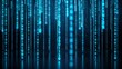 © Ree - Falling blue binary code with glowing matrix effect on dark digital background
