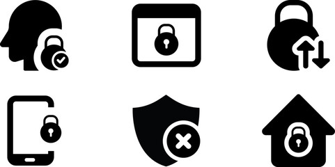 Aufkleber - Modern  Rounded Filled Web Apps Security Icon Set