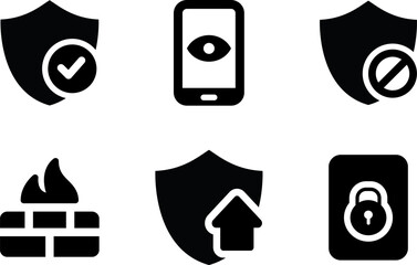 Aufkleber - Modern  Rounded Filled Web Apps Security Icon Set