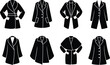 © Parul - Black coat and jacket designs various styles isolated on white background for fashion concepts