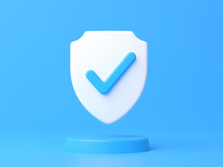 Poster - 3D Technology Shield icon Cybersecurity Data protection Business context