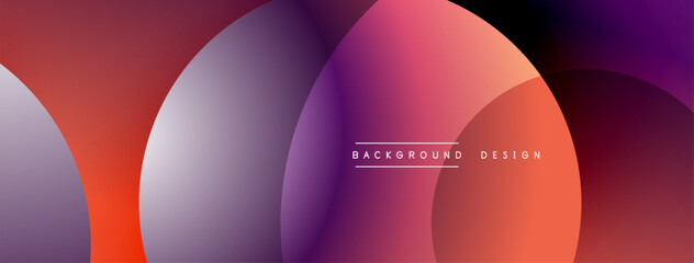 Poster - Abstract gradient shapes overlap. Vibrant purple, pink, orange hues blend smoothly. Modern design element for backgrounds, banners.