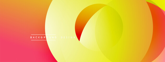 Poster - Abstract vibrant background. Overlapping circles create dynamic color gradients, ranging from red to yellow. Modern design element.