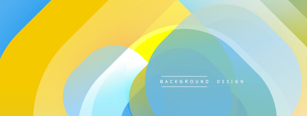 Aufkleber - Abstract colorful layers create dynamic visual effect. Smooth gradients blend, forming modern background design.