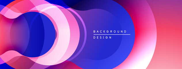Poster - Abstract flowing shapes, vibrant colors blend. Modern design, smooth gradients create dynamic visual effect. Background features layered forms.