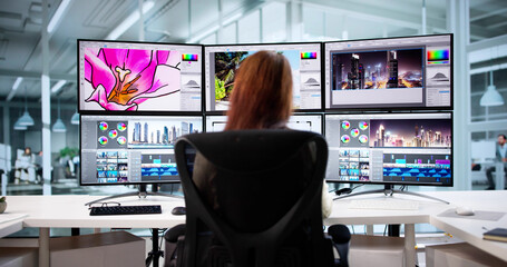 Poster - Young Graphic Designer Creating Background