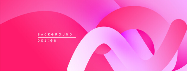 Poster - Abstract pink purple gradient waves. Modern design elements create smooth flowing shapes. Minimalist background for digital projects.