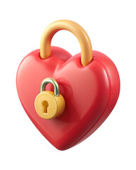Poster - 3d rendered red heart shaped padlock isolated against a black background showcasing love and romance.