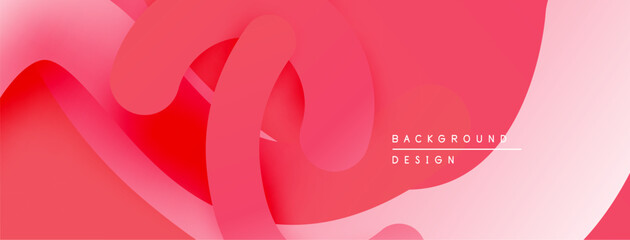 Poster - Abstract fluid shapes, pink hues dominate design. Smooth gradients create dynamic visual flow. Modern background texture.