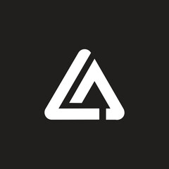 Leinwandbilder - Letter LA logo design, triangle shape.
