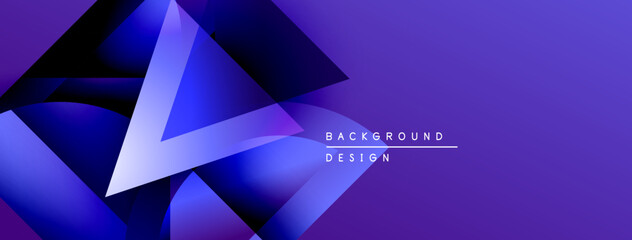 Poster - Abstract blue design features geometric shapes, gradients. Modern background suitable for digital projects, presentations. Minimalist style.