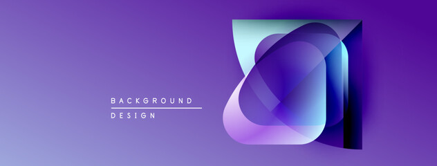 Aufkleber - Abstract purple design features layered circles. Modern, vibrant gradients create dynamic visual effect. Text reads background design.