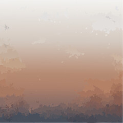 Poster - Abstract landscape illustration with gradient colors and watercolor texture background