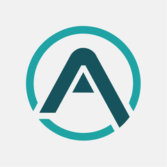 Poster - Modern abstract logo design featuring an uppercase letter A within a circular frame
