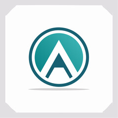 Poster - Modern abstract logo design featuring a stylized letter A within a circular frame