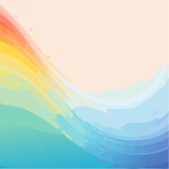 Poster - Abstract watercolor background with flowing colorful waves and a soft pastel backdrop