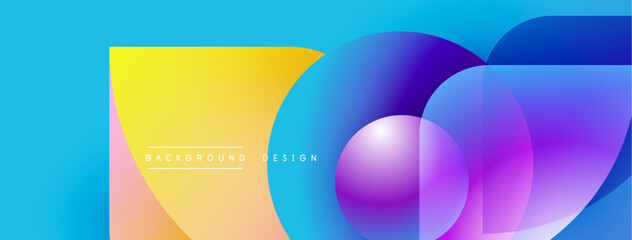 Poster - Abstract vibrant background. Overlapping circles create dynamic colorful composition. Modern design elements present smooth gradients.
