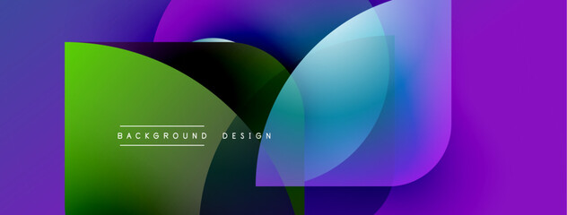 Aufkleber - Abstract colorful background. Overlapping shapes create dynamic visual effect. Modern design elements present vibrant composition.