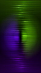 Poster - Violet and green glass neon gradient stripes with glowing laser effect. Vertical looped video animation