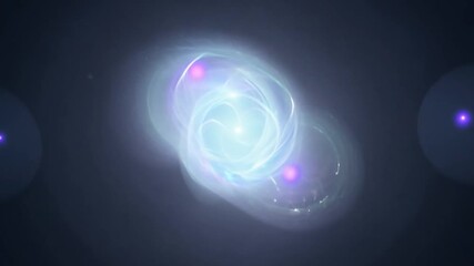 Poster - Ethereal Light Orb with Radiant Glow and Mystical Energy Swirls in Dark Background for Abstract Visual Creations 4k video footage