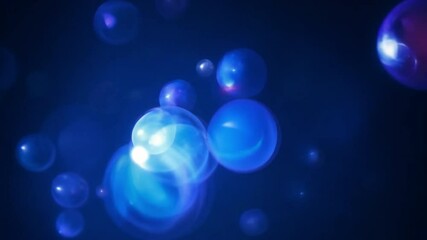Poster - Abstract cosmic background with soft glowing spheres and vibrant colors creating a mystical and enchanting atmosphere 4k video footage
