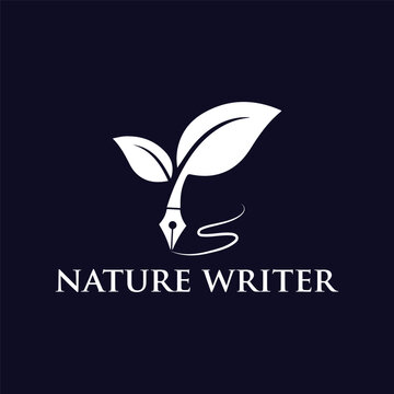 Nature Writer Logo – Eco Pen Leaf Concept Vector Design