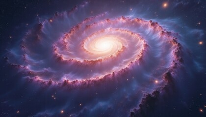 Aufkleber - Spiral galaxy with glowing center in outer space