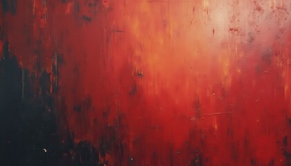 Poster - Abstract painted texture in red and black with moody intensity