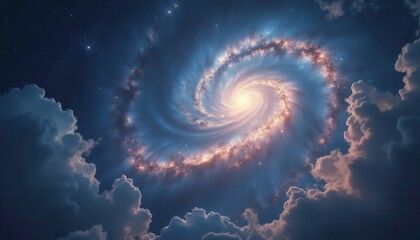 Aufkleber - Serene galaxy spiral in night sky, magical cosmic beauty