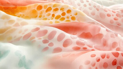 Poster - Soft off-white patterned fabric with delicate folds indoors