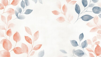 Poster - Calm arrangement of various plants with delicate leaves on white background