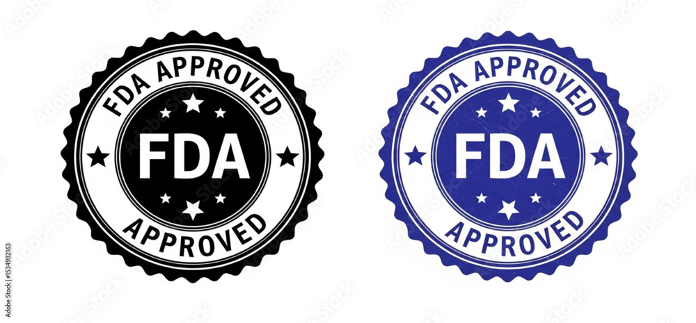 FDA Approved (Food and Drug Administration) icon, symbol, label, badge ...