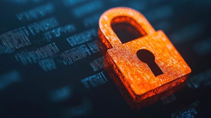 Poster - Digital Lock Symbol on Abstract Background Representing Cybersecurity and Data Protection Concepts