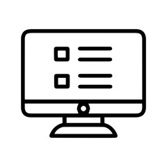 Aufkleber - outline style image depicts a desktop computer monitor displaying two sets of horizontal lines with 