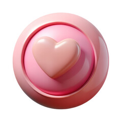Poster - Beautiful 3d rendering of a pink heart shaped icon symbolizing love and affection isolated on transparent background