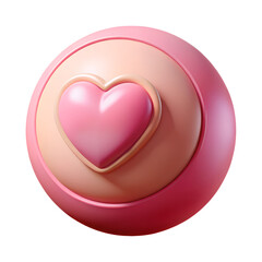 Poster - Elegant 3d rendering featuring a plastic-style heart icon displaying love and affection isolated on transparent background