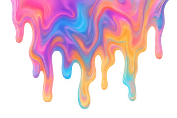 Poster - Colorful slime cascading, dripping with vibrant streaks on transparent surface, displaying messy graphic texture