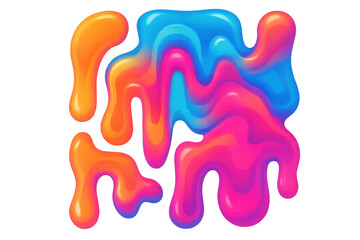 Poster - Multicolored paint dripping dynamically, forming vivid abstract pattern against transparent surface