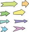 © Moncia - set of hand drawn arrow with bright pastel color