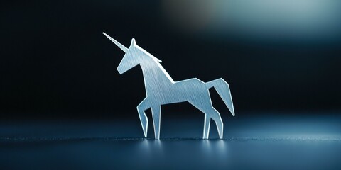 Poster - A simple unicorn figurine. AI.