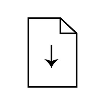 Download File Line Icon Design with Editable Stroke. Suitable for Web Page, Mobile App, UI, UX and GUI design.