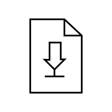 Download File Line Icon Design with Editable Stroke. Suitable for Web Page, Mobile App, UI, UX and GUI design.