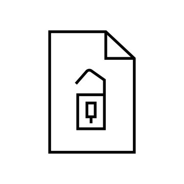 Download File Line Icon Design with Editable Stroke. Suitable for Web Page, Mobile App, UI, UX and GUI design.