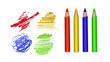 © Zalina - Colored pencils and pencil texture doodles Crayon pencil hand drawn gritty vector