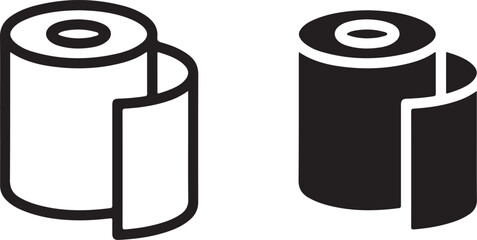 Poster - Paper towel roll icon set isolated on transparent background