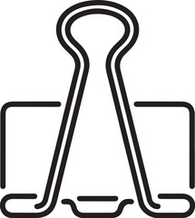 Poster - Binder clip icon line art isolated on transparent background