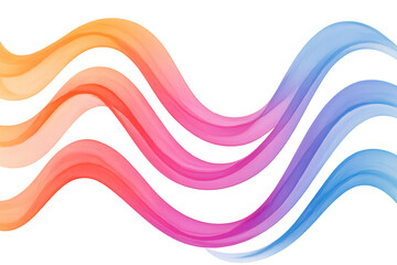 Aufkleber - Abstract colorful wavy lines flowing on transparent background, creating a vibrant and dynamic design