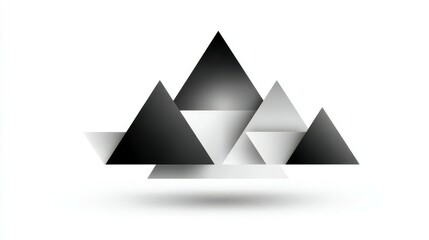 Poster - Abstract geometric shapes in black and white create a modern artistic composition.